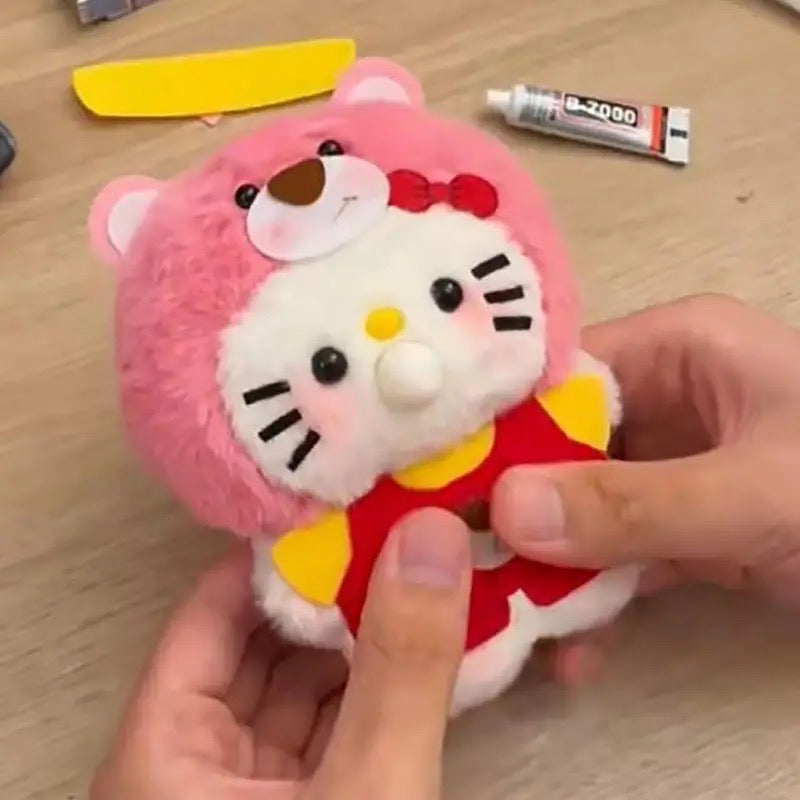 Animal Plush Toy, DIY Squeak Spit Bubbles Patrick Pendant, Cute Cartoon Animal Key Holder, Stuffed Hand Toys