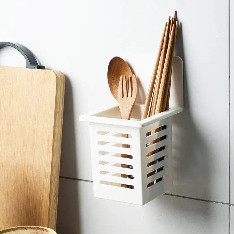 Simple Drain Basket, Plastic Shower Drain Shelf, Wall Self-adhesive Cactus Rack, Multipurpose Wall Desktop Draining Rack, Chopsticks Spoon Plastic Storage Holder, ABS Cutlery Holder, Keep Tidy Cutlery Cage, Kitchen Bathroom Hanging Shelf