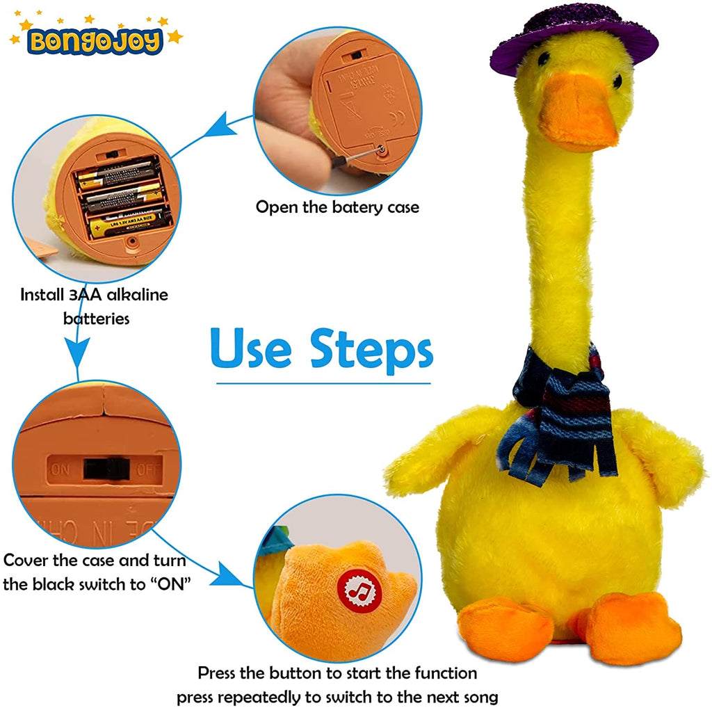 Lovely Talking Toy Dancing Duck, Electronic Dancing Ducks with Funny Clothes, Duck Plush Toy.