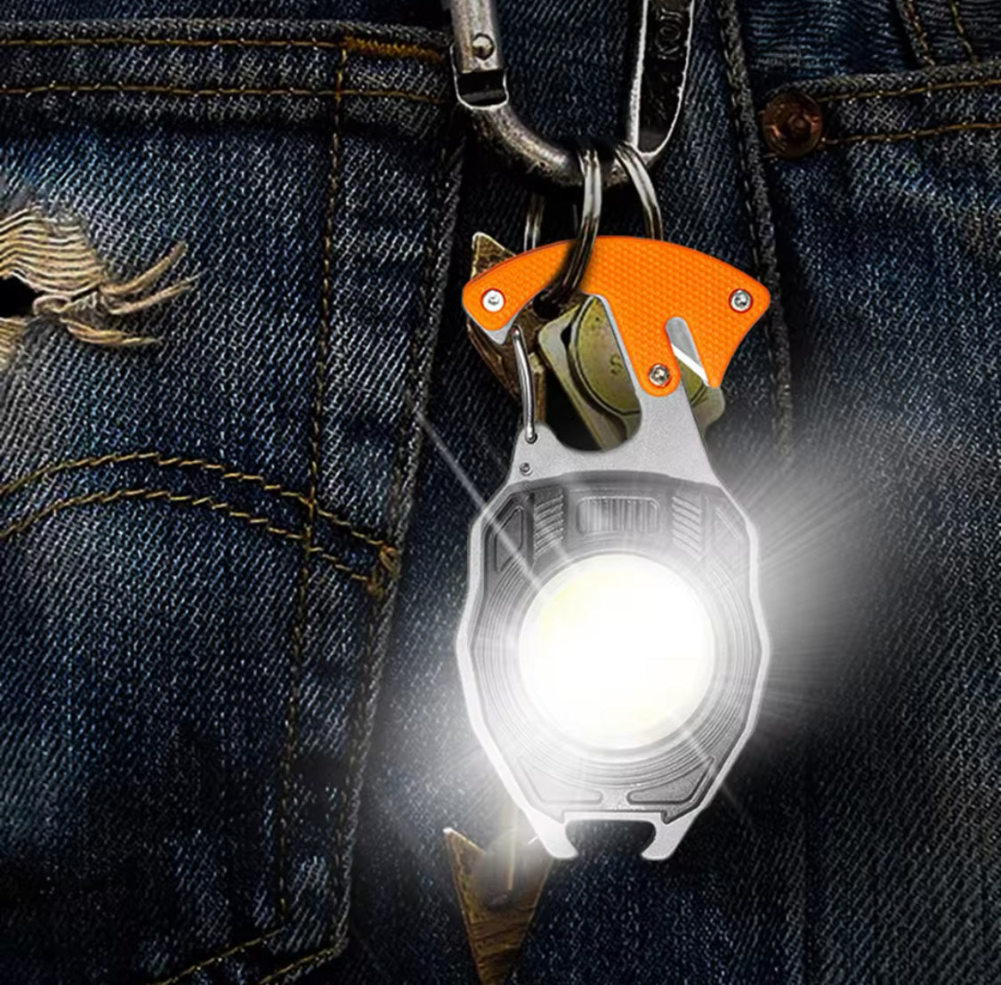 Multifunctional Keychain Lighter, Mini Torch With Cigarette Lighter, USB Rechargeable Flashlight With Screwdriver