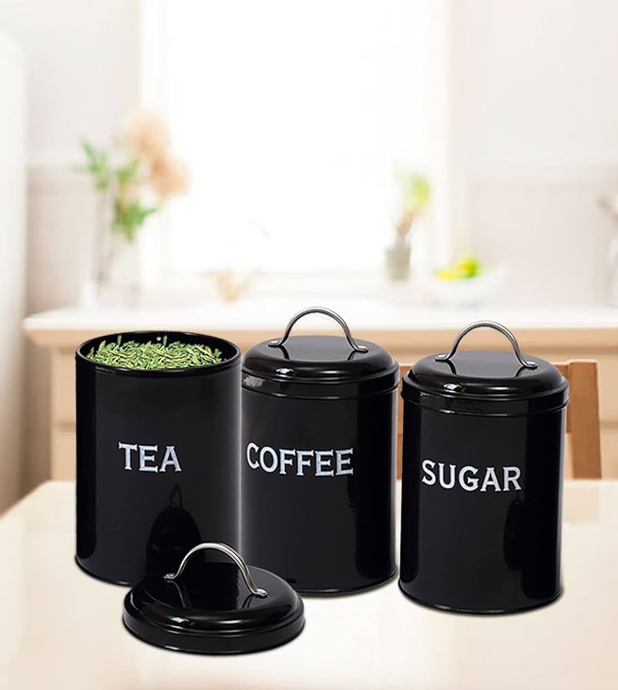 Set Of 3 Coffee Sugar Container Set, Seasoning Bottle Spice Jars, Multifunctional Kitchen Cereal Dispenser Storage Containers
