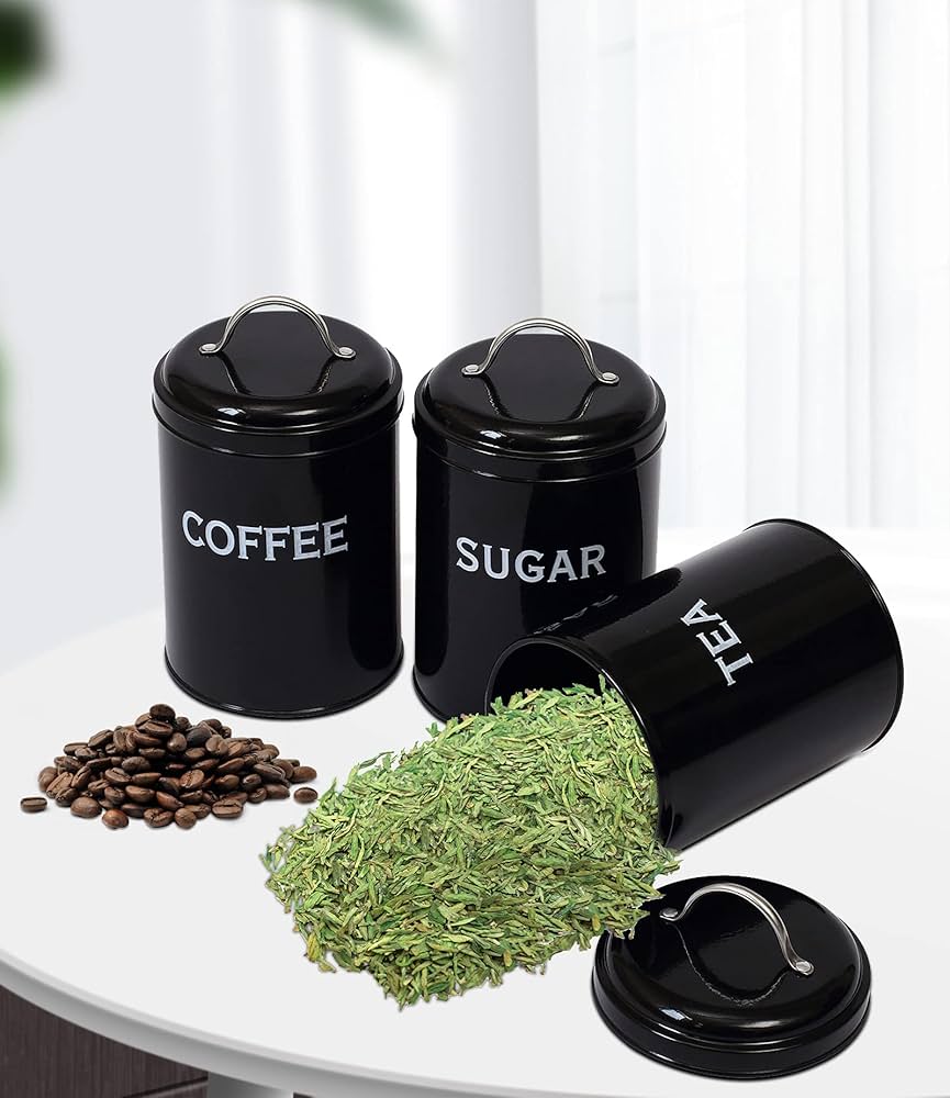 Set Of 3 Coffee Sugar Container Set, Seasoning Bottle Spice Jars, Multifunctional Kitchen Cereal Dispenser Storage Containers