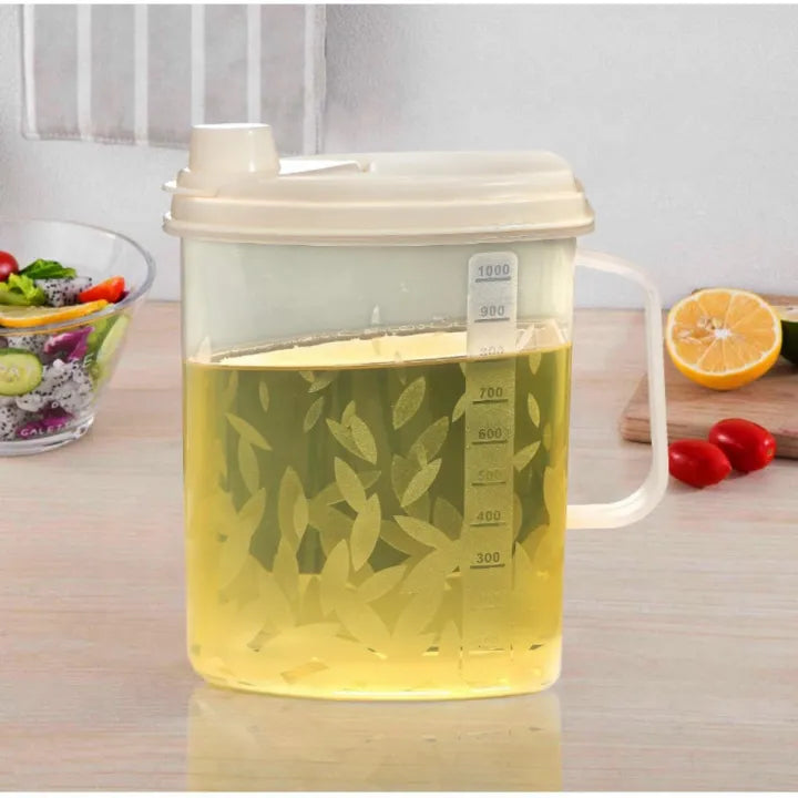 1L Plastic Cooking Oil Jug, Oil Jug Dispenser, Convenient Plastic Oil Jar, Plastic Oil Storage Bottle