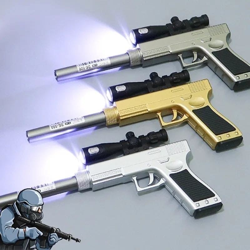Pistol Shape Gel Pen,  Creative Gun Shape Gel Pen Light, ED Weapon Gel Pen, Refill Pen, Stationery School Supplies, Gun Toy Gel Pen, Sniper Rifle Gel Pen for School Student Writing Kids
