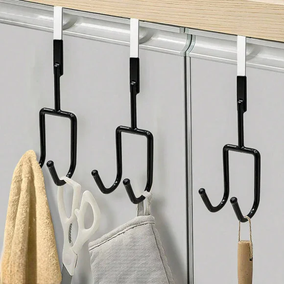 Set Of 3 Double Door Hook Hanger, Over The Door Hook, Soft Rubber Heavy Duty Hooks