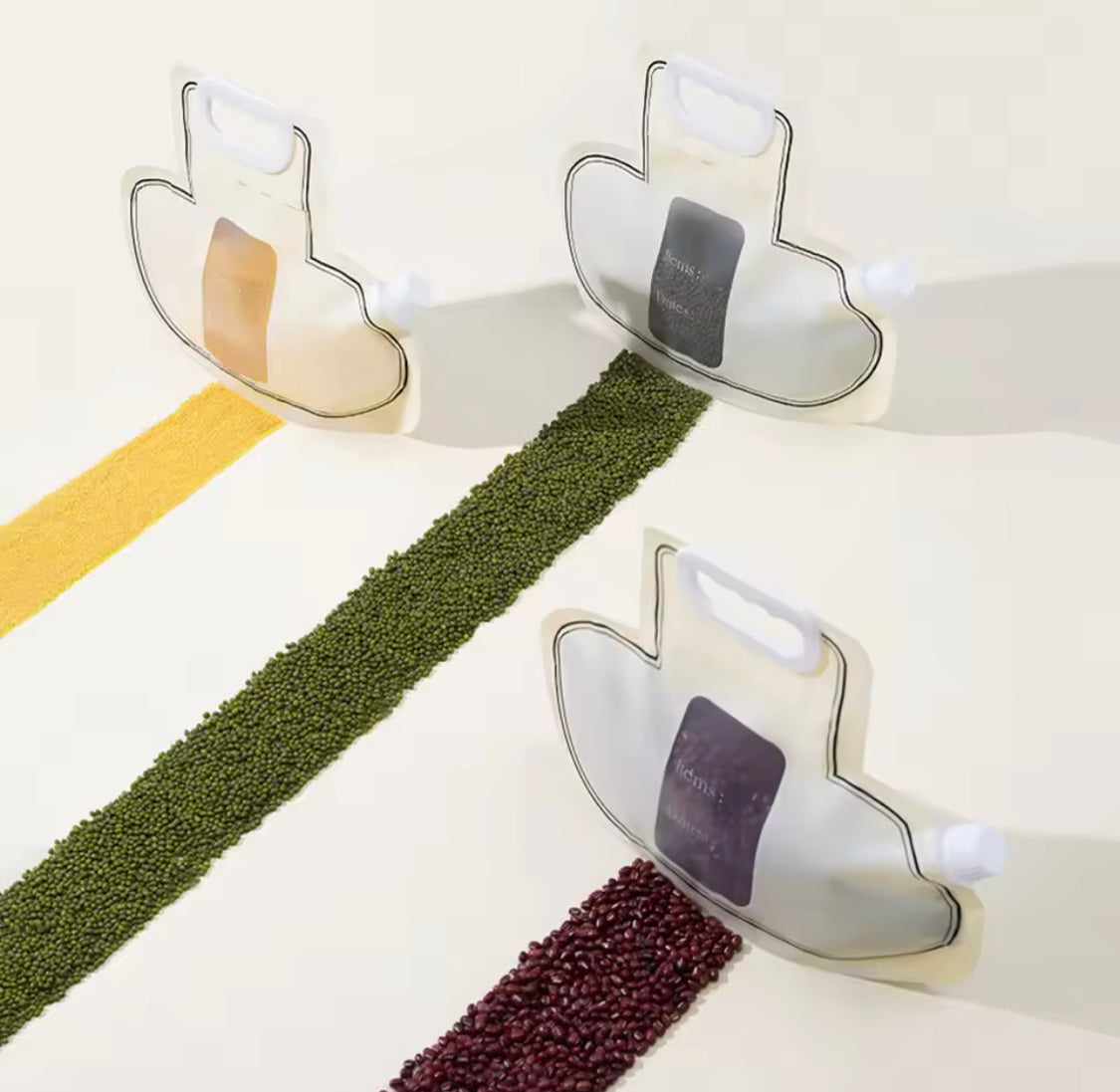 Set Of 3 Food Packaging Bag, Reusable Food Storage Bag, Leakproof Grain Fresh Bag Container, Snack Tea Self Sealing Storage Bag