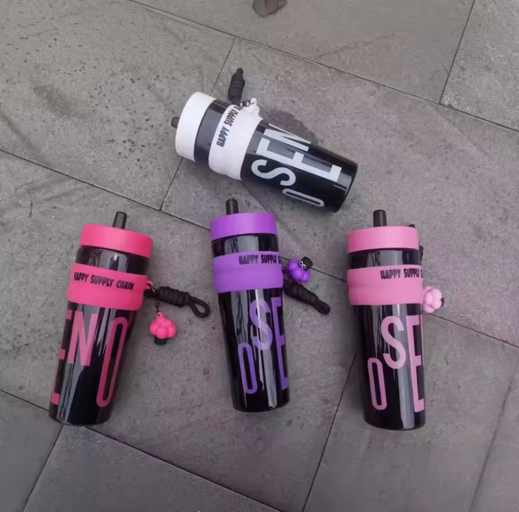 950ml Outdoor Sports Large Capacity Straw Cup, Portable Leakproof Insulated Travel Mug, High Appearance Girls Handy Cup With Straw