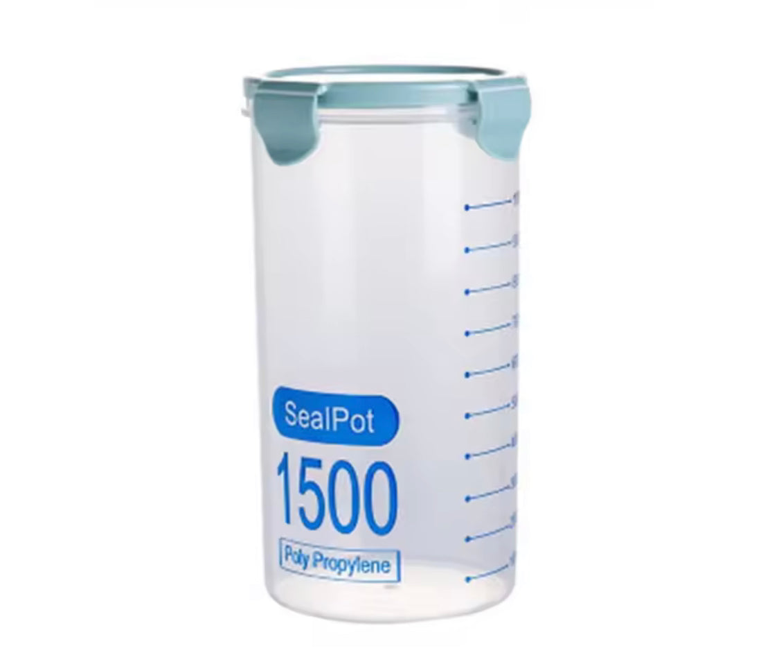 Plastic Transparent Airtight Jar, Transparent Plastic Cereal Cans, Kitchen Multigrain Sealed Jars, Refrigerator Storage Organizer