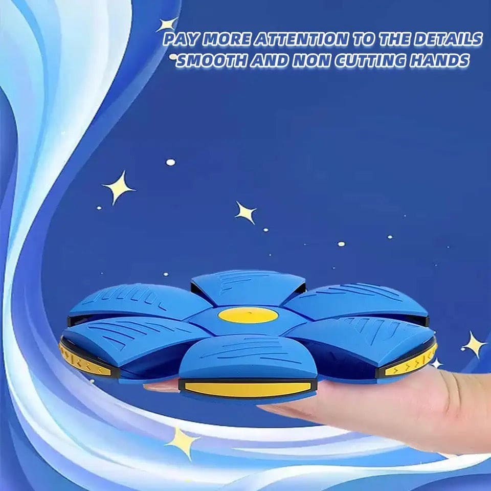 Magic Flying Saucer Ball, Outdoor Flat Throw Disc Ball, Foot Pressure Decompression Vent Ball, UFO Saucer Deformed Ball, Elastic Flying Saucer Toy for Kids, Frisbee Ball Dog Toy, Kids Playing Stomp Ball