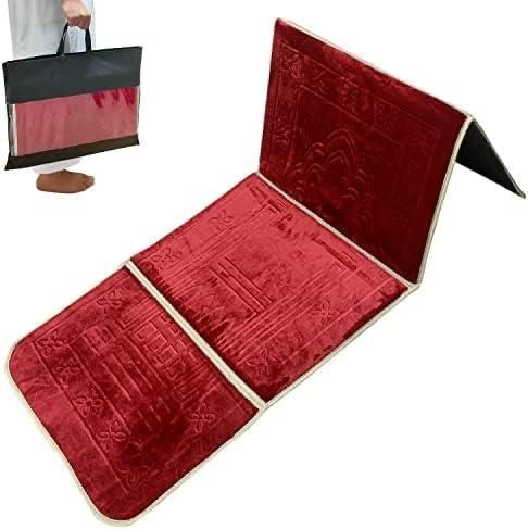 Portable Islamic Prayer Mat With Backrest – Soft, Foldable & Easy to Carry