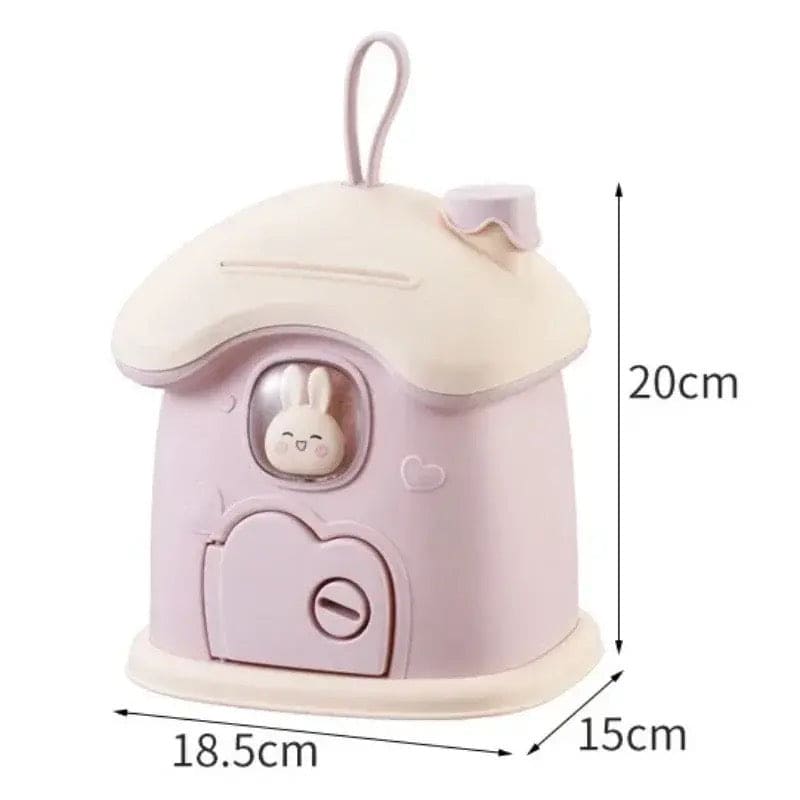 Mushroom Money Banking Toy, Kid Money Saving Box, Banks Coin Box With Lock Key, Multipurpose Treasure Chest Box, Children Lockable Coin Box, Paper Note And Coin Saving Box