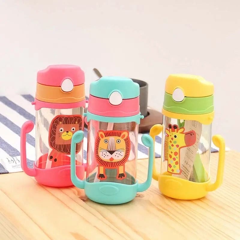Kids Sippy Water Bottle, 400ml Kids Drinking Thermos, School Outdoor Sports Boys Girls, Cute Water Bottle Drinking With Straw Cup, Portable Leak Proof Straw Water Bottle, Portable Leak-proof Water Bottle