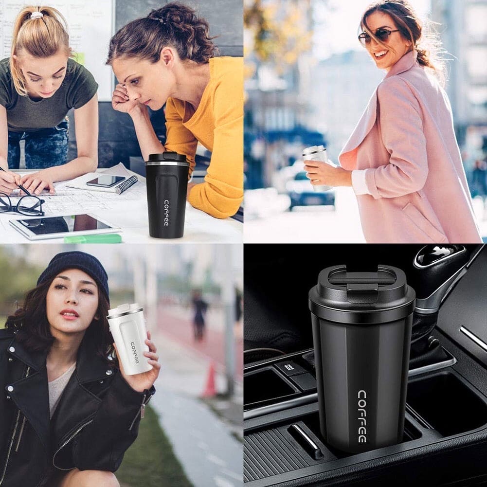 Portable Travel Coffee Mug, Smart Digital Coffee Mug, Temperature Display Coffee Mug, Portable Tumbler Thermos Cup,Car Thermos Coffee Mug Travel Mug with Leak-proof Lid for Coffee, Tea, Cold Beverage, Ice Drinks, Travel Thermal Bottle