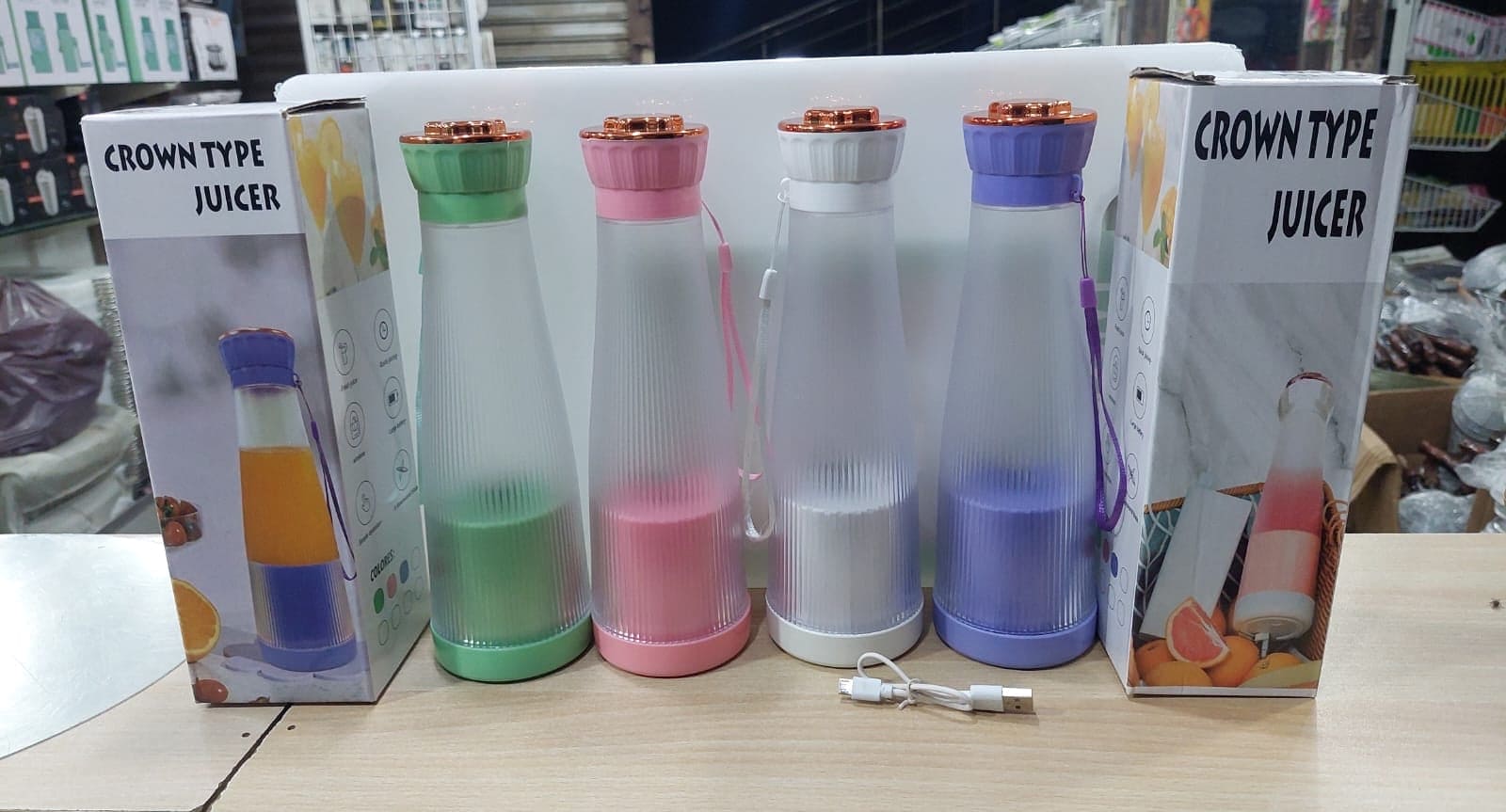 Crown Type Juicer, Mini Portable Blender Fruit Mixers, 400ml Electric Juicer, Anti Drip Blender, Mini Shake Smoothie Blender, Wireless Electric Juicer, Travel Electric Portable Mixer Bottle, Portable Smoothies Blender