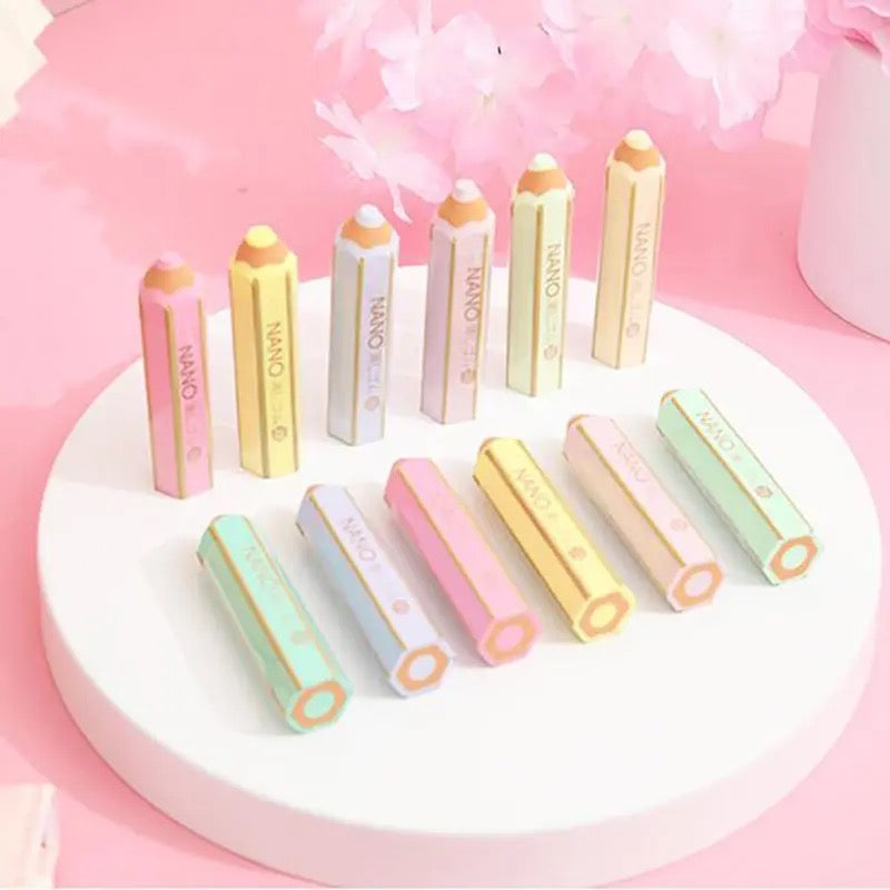 Kawaii Pencil Shape Rubber, Pense shape eraser, Colorful Cartoon Pencil Shape Eraser