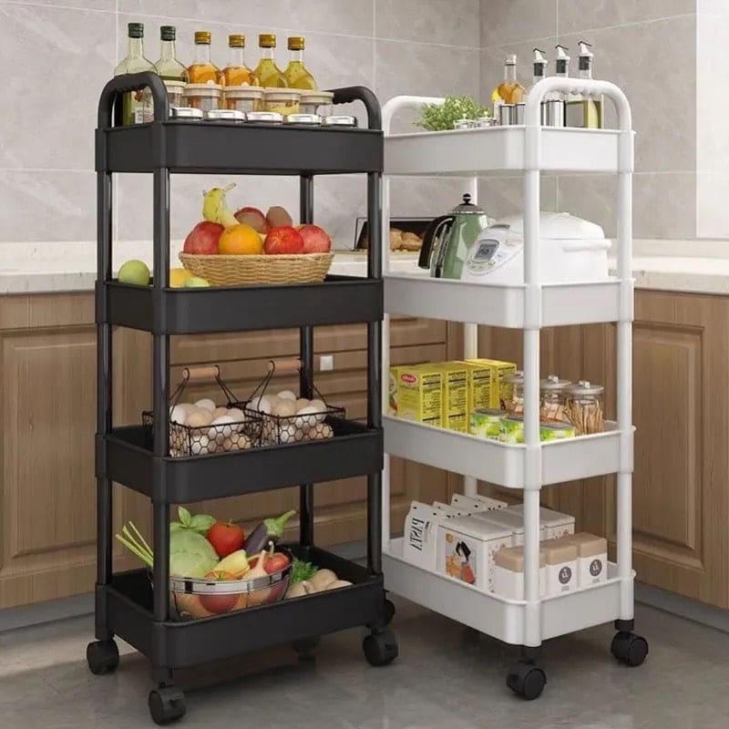 Mobile Durable Rolling Cart, Multi Layer Kitchen Trolley Cart, Snacks Storage Rack with Wheels,  Movable Gap Storage Rack, Trolley Organizer Auxiliary Cart, Home Snack Vegetables Storage Rack with Wheels