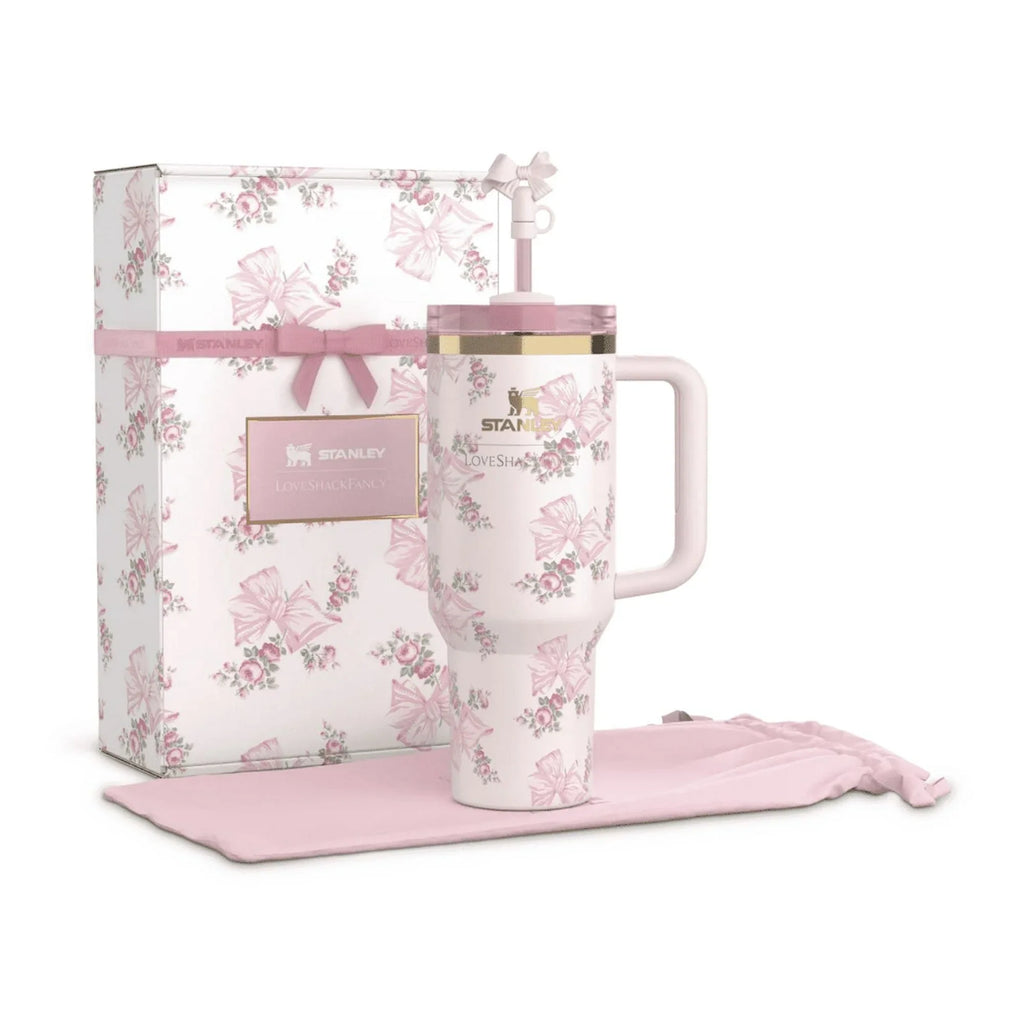 The Stanley X LoveShackFancy Holiday Quencher | 40 OZ - Rosa Beaux Pink