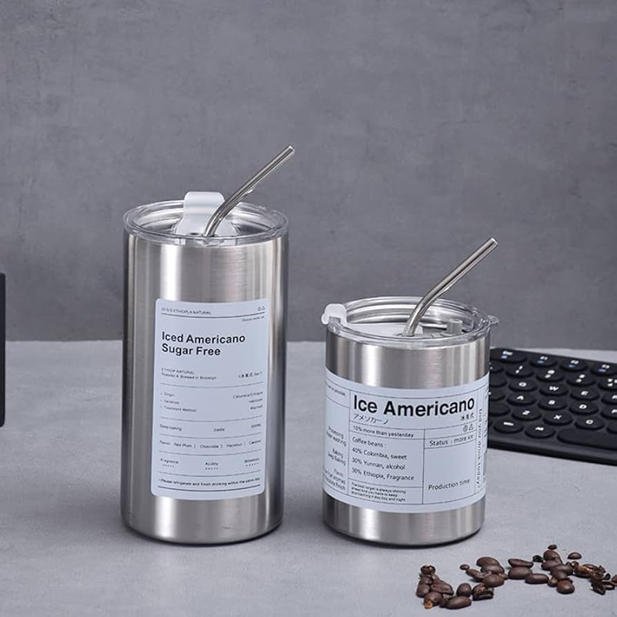 Stainless Steel Ice Coffee And Tea Tumbler, Portable Leakproof Coffee Tumbler, Travel Insulated Car Tumbler With Lid