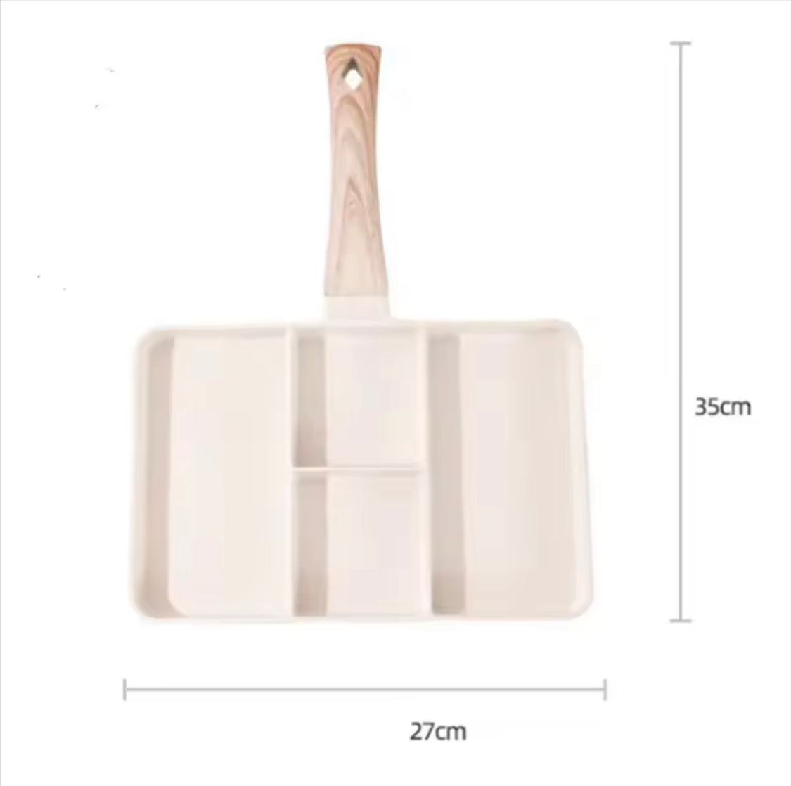 4 in 1 Durable Aluminum Frying Pans, 4 Portion Frying Pan, 4 Grid Breakfast Making Frying Pan