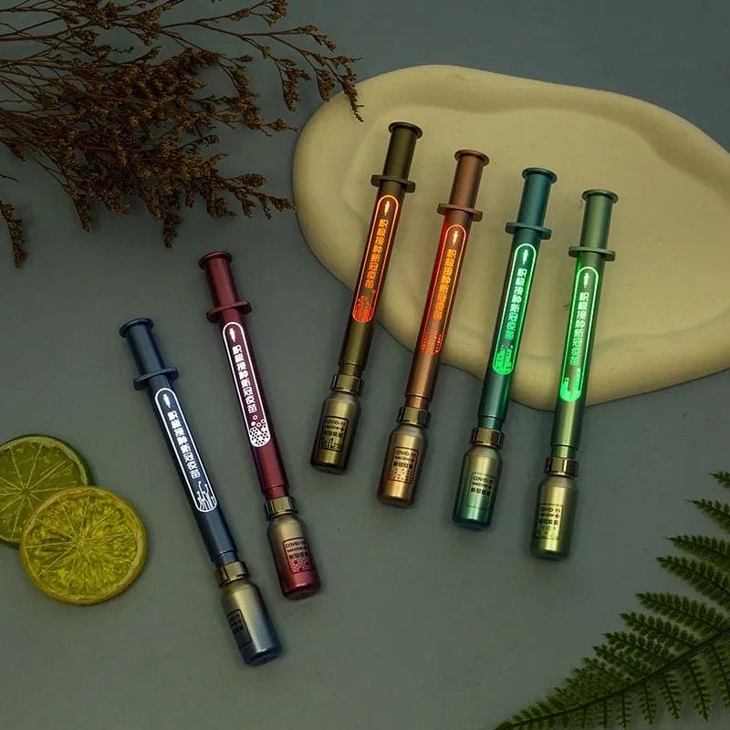 Luminous Vaccine Gel Pen, Doctor Nurse Pen, Syringe Neutral Pens.