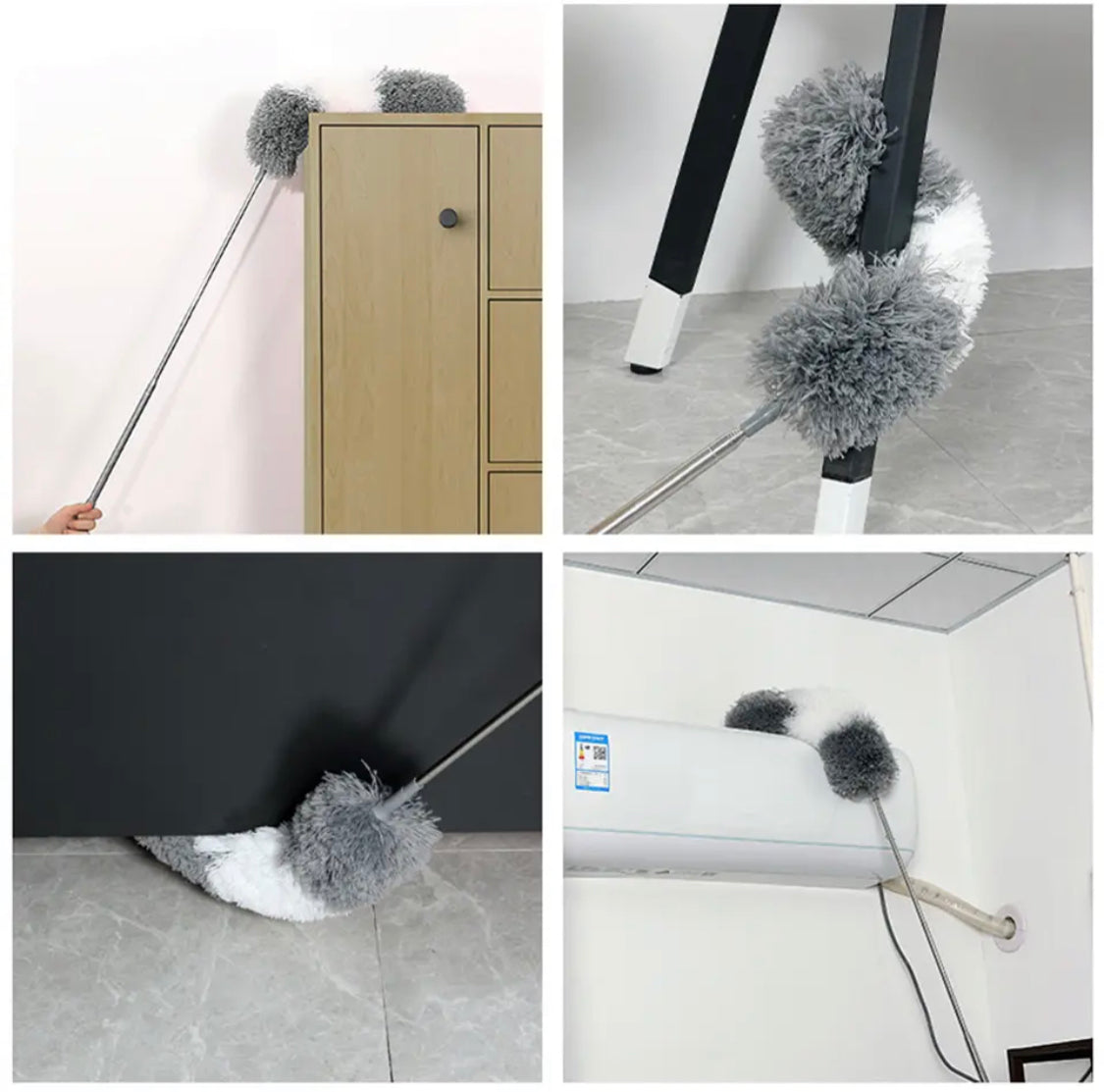 Telescopic Cleaning Duster Brush, Bendable Dust Cleaning Brush, Microfiber Extendable Duster