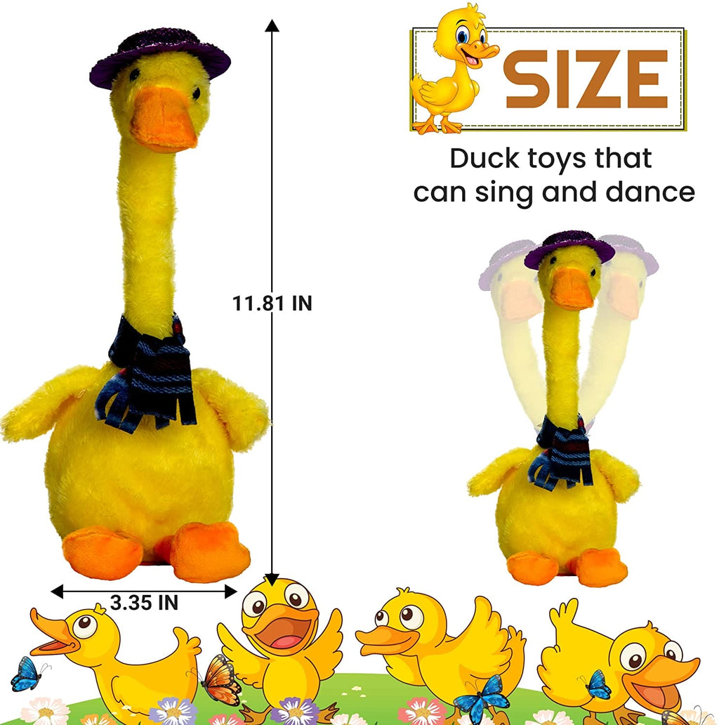 Lovely Talking Toy Dancing Duck, Electronic Dancing Ducks with Funny Clothes, Duck Plush Toy.