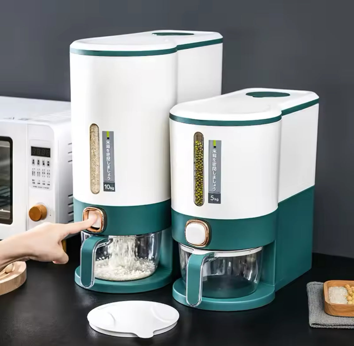 Insect Proof Press Type Cereal Dispenser, Rice Storage Box, Moisture Proof Rice Storage Container