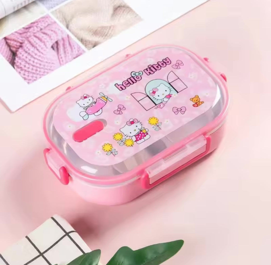 Hello Kitty Stainless Steel Lunch Box, Kawaii Anime Portable Girl  Bento Box, Cute Kids Food Picnic Box