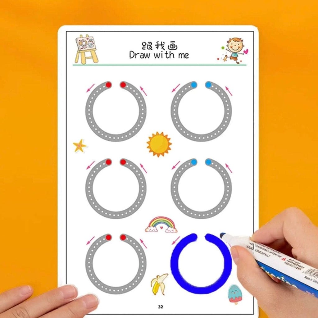 Level 4 Magical Tracing Book, Children 32 Pages Tracing Work Book.