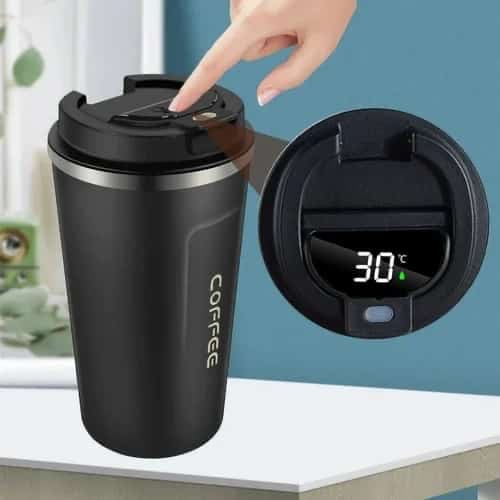 Portable Travel Coffee Mug, Smart Digital Coffee Mug, Temperature Display Coffee Mug, Portable Tumbler Thermos Cup,Car Thermos Coffee Mug Travel Mug with Leak-proof Lid for Coffee, Tea, Cold Beverage, Ice Drinks, Travel Thermal Bottle