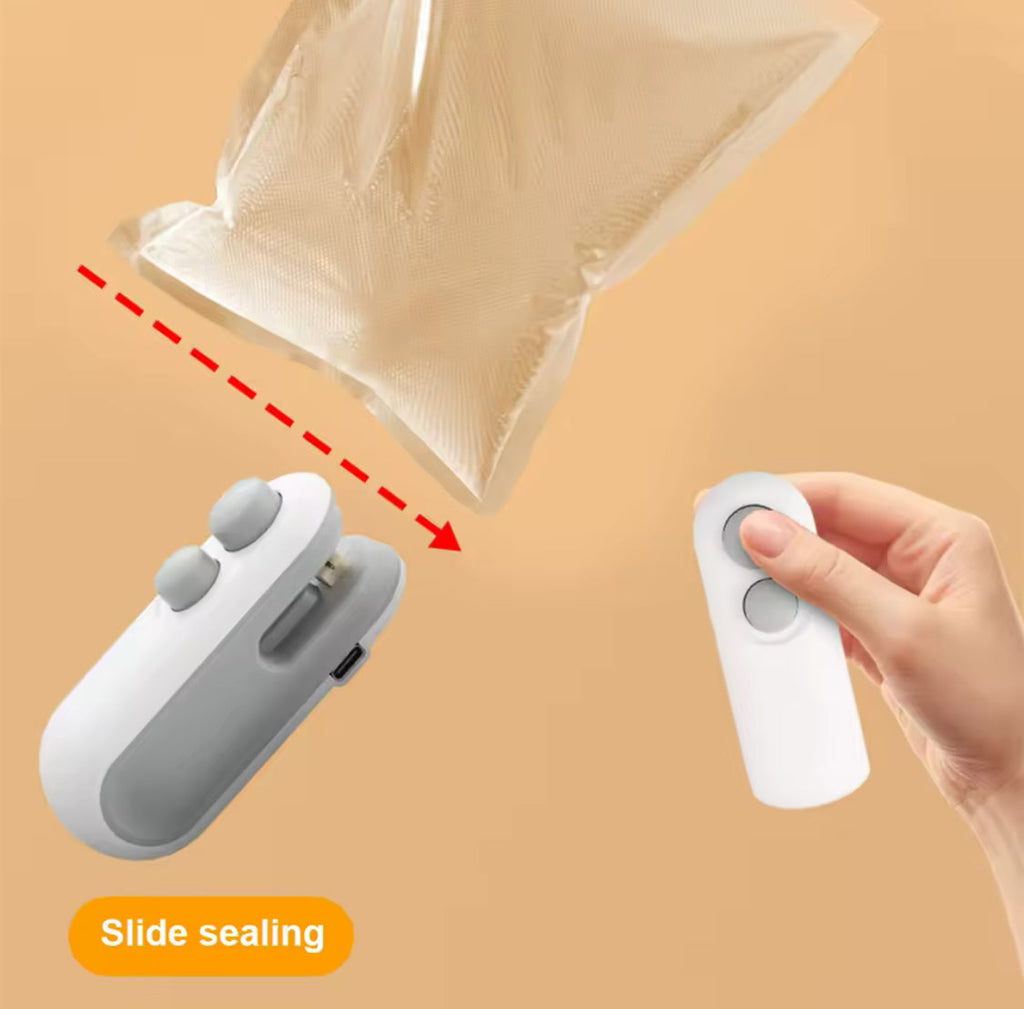 Rechargeable Plastic Bag Sealing Machine, 2 In 1 Mini Heat Bag Sealing Machine, Handheld Plastic Bag Heat Sealer