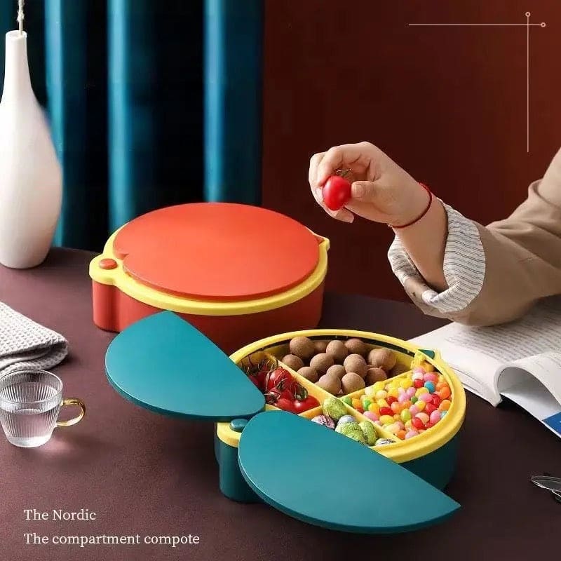 Lady Bug Candy Box, Household Divided Fruit Bowl with Lid, Plastic Snack Serving Tray, Food Storage Organizer, Multifunction Dried Fruit Box, Simple Dried Fruit Bowl Food Storage Containers