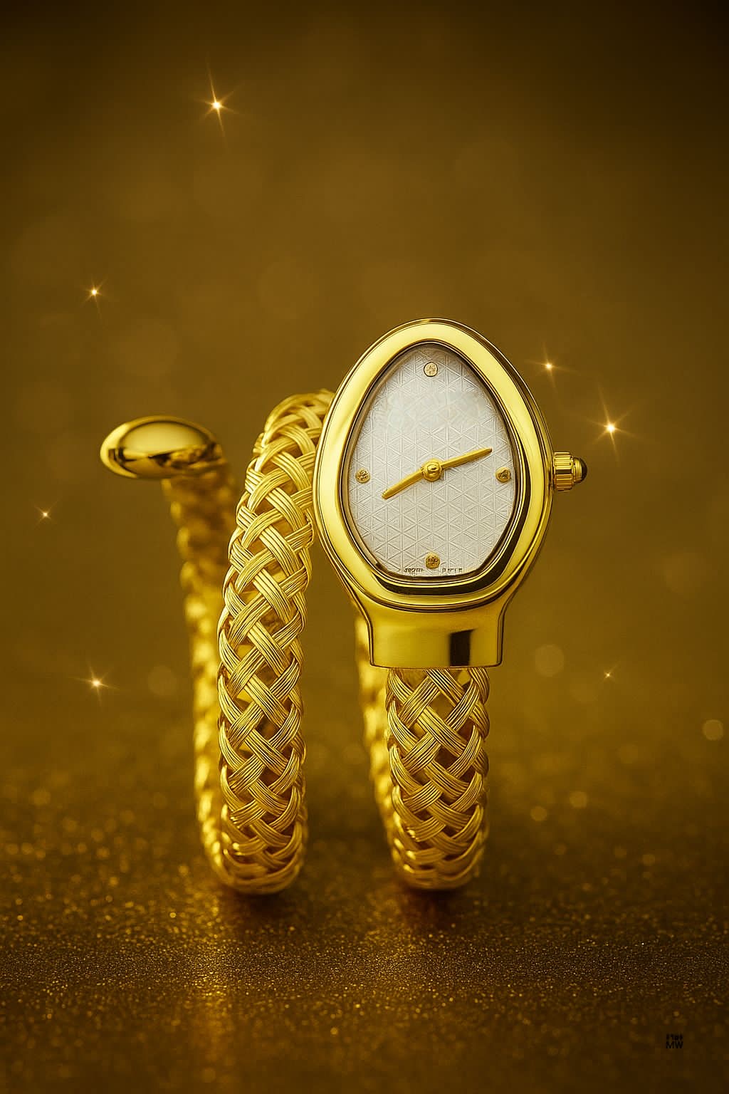 Aurora Emerald Gold Cuff Watch