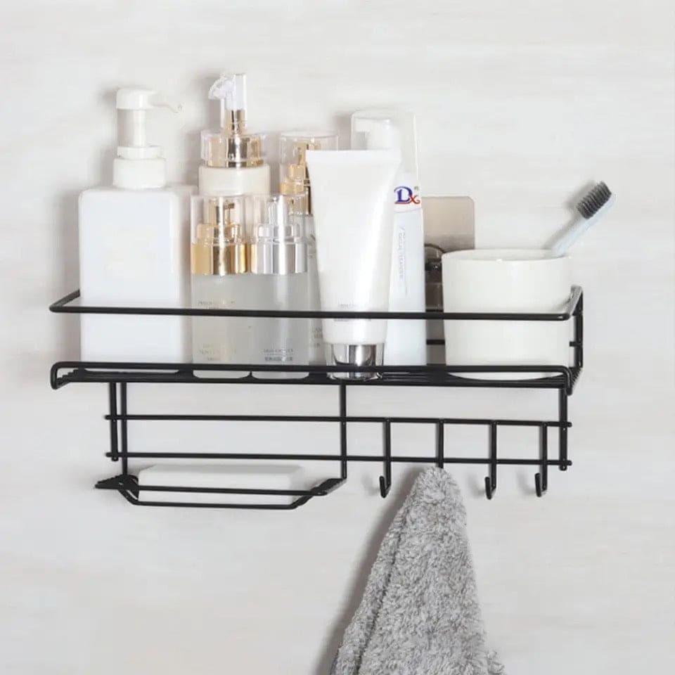 Self Adhesive Caddy Shelf With Hook, Combo Organizer Basket.