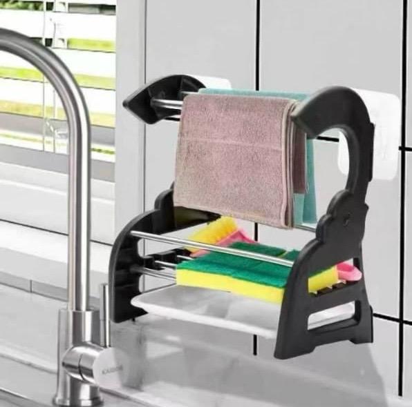 Durable Stainless Steel Sponge Holder, Sturdy Rust Proof Kitchen Drying Rack, Kitchen Storage Organizer