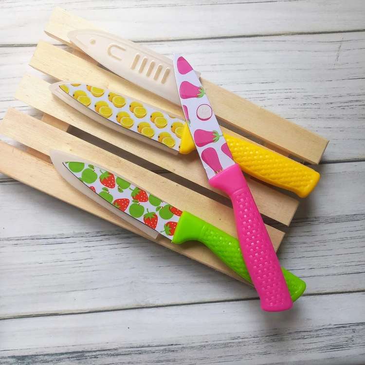 Stainless Steel Fruit Knife, Fruit Design Kitchen Knife, Stainless Steel Fruit Design Knife With Cover