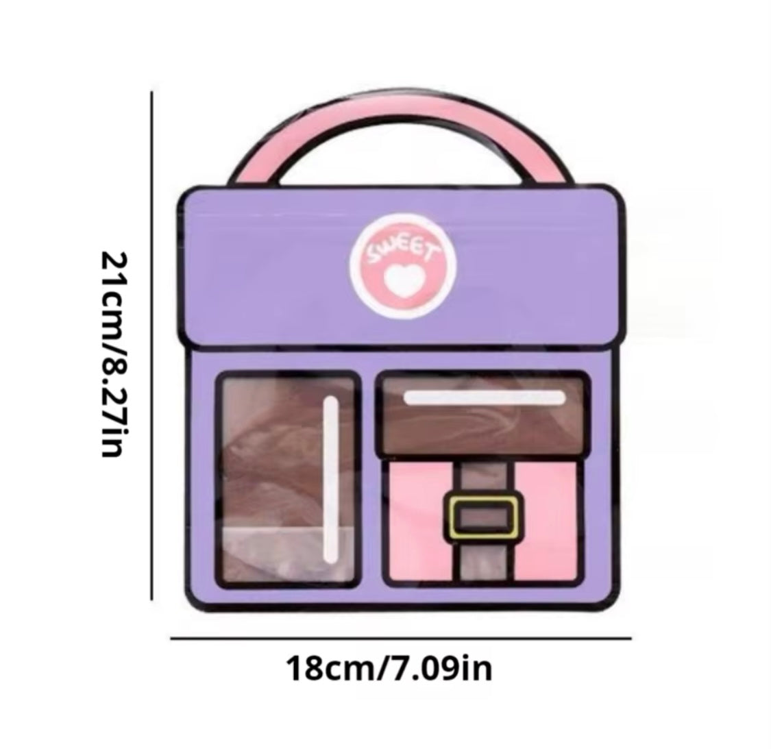 Set Of 4 Zip Lock Bag, Kids School Bag Shape Packing Bag, Cartoon Candy Cookie Bag