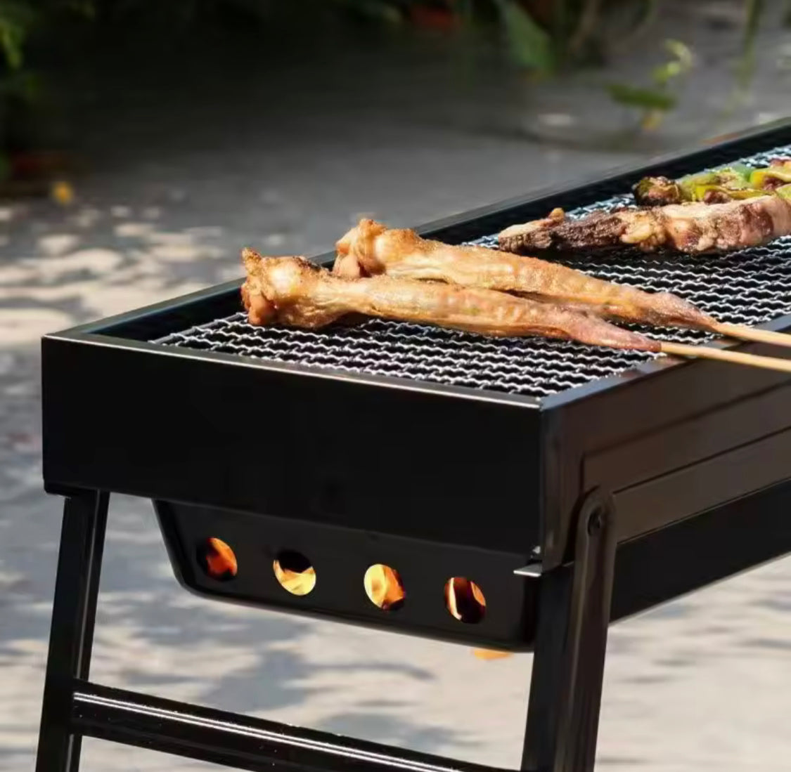 Portable Japanese Barbecue Grill With Stand, Iron Portable Folding Charcoal Barbecue Grill For Outdoor, Multifunctional Portable Charcoal Grill