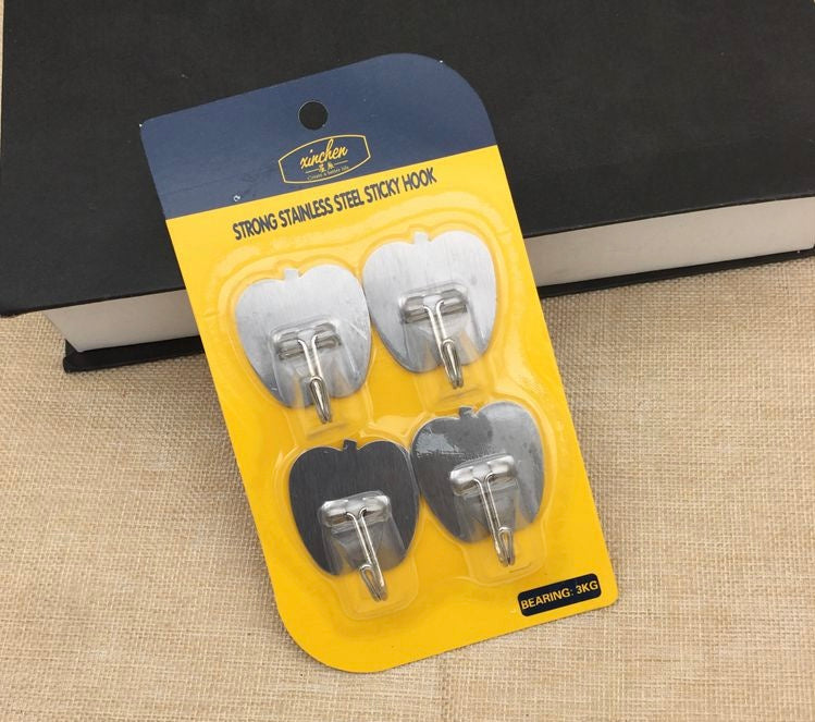 Set Of 3 Stainless Steel Hooks, Self Adhesive Door Wall Hangers Hook, Home Storage Hooks