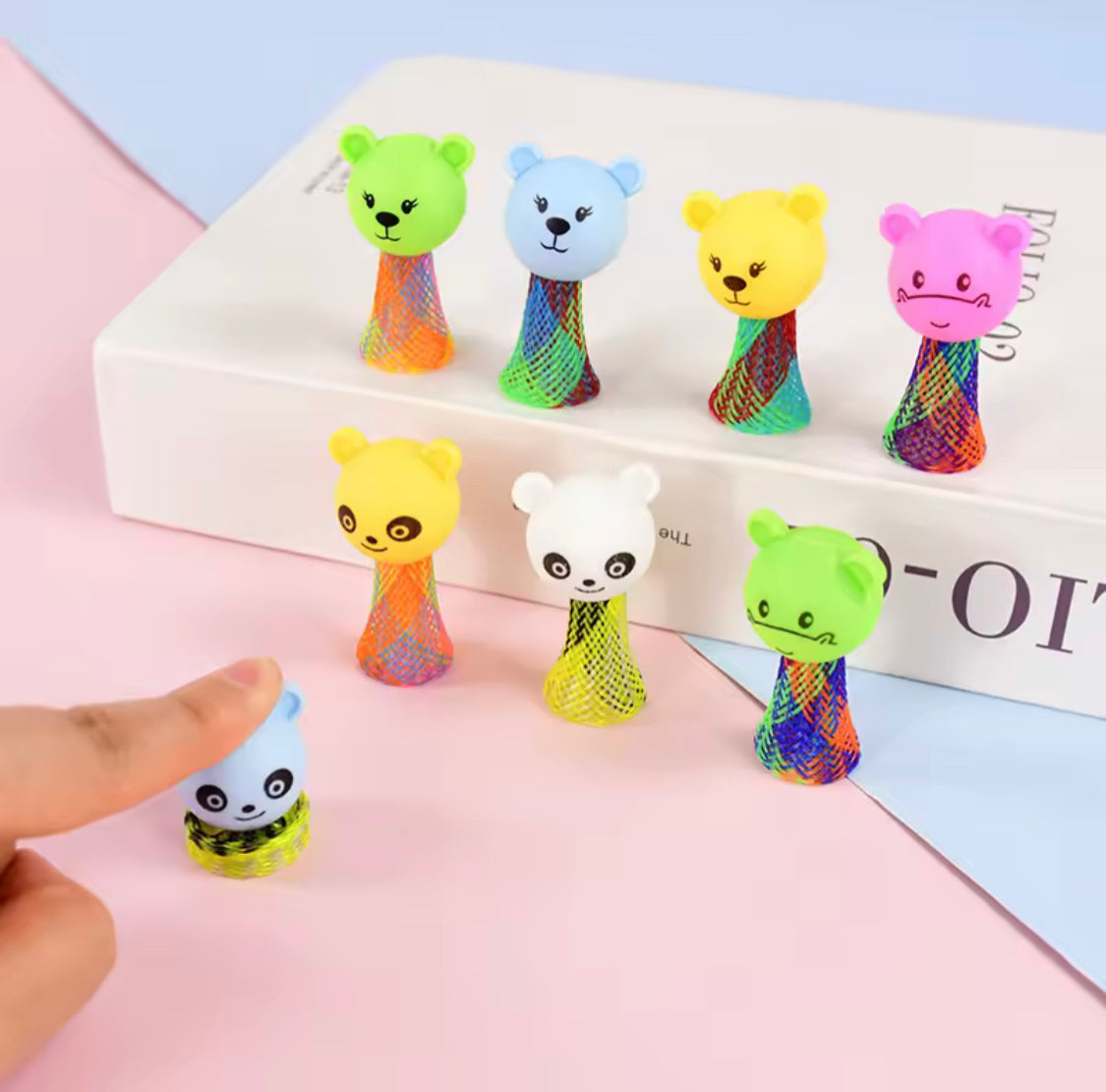 5pcs Kids Spring Bouncing Launcher Toy, Cute Jumping Doll Spring Toy, Creative Cartoon Jumping Spring Toy