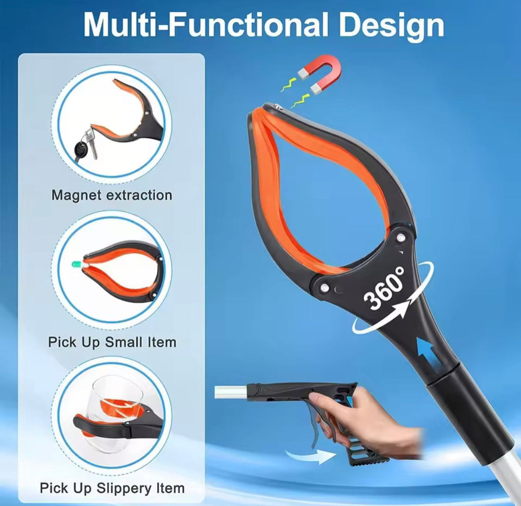 Foldable Grabber Picking Tool, Collapsible Garbage Grabber, Lightweight Heavy Duty Elderly Gripper, Aluminum Alloy Folding Type Garbage Clip