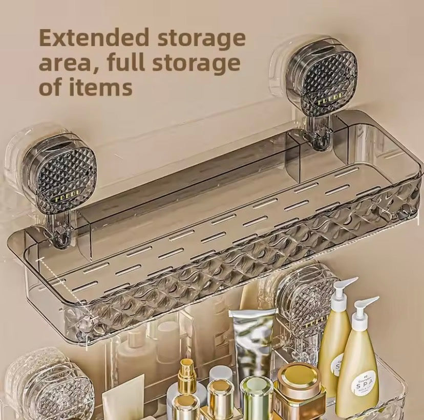 Shower Organizer No Drilling Shelves, Wall Mounted Suction Bathroom Organizer, Wall Mounted Washstand Organizer