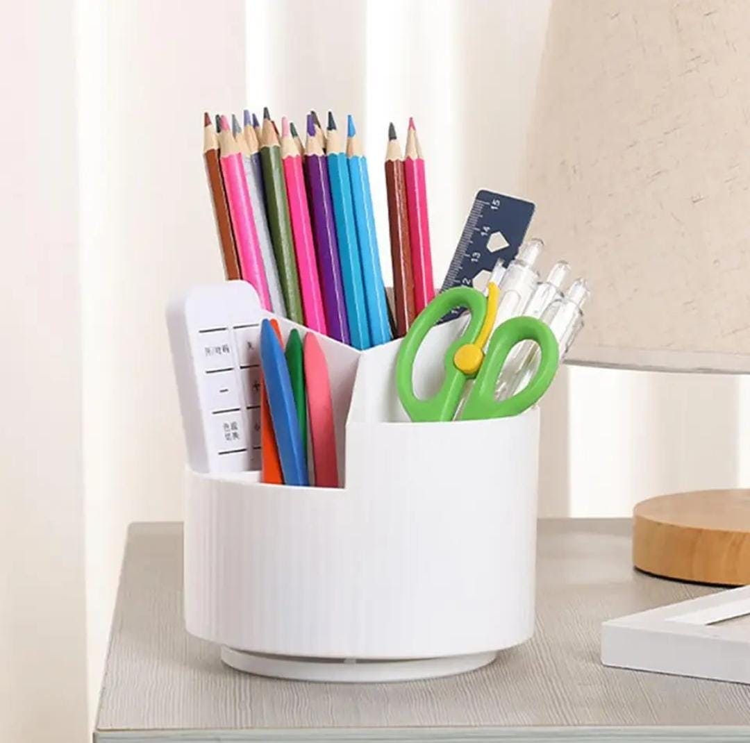 Versatile Desktop Storage Bucket,  Plastic 3 Position Pencil Storage Box.
