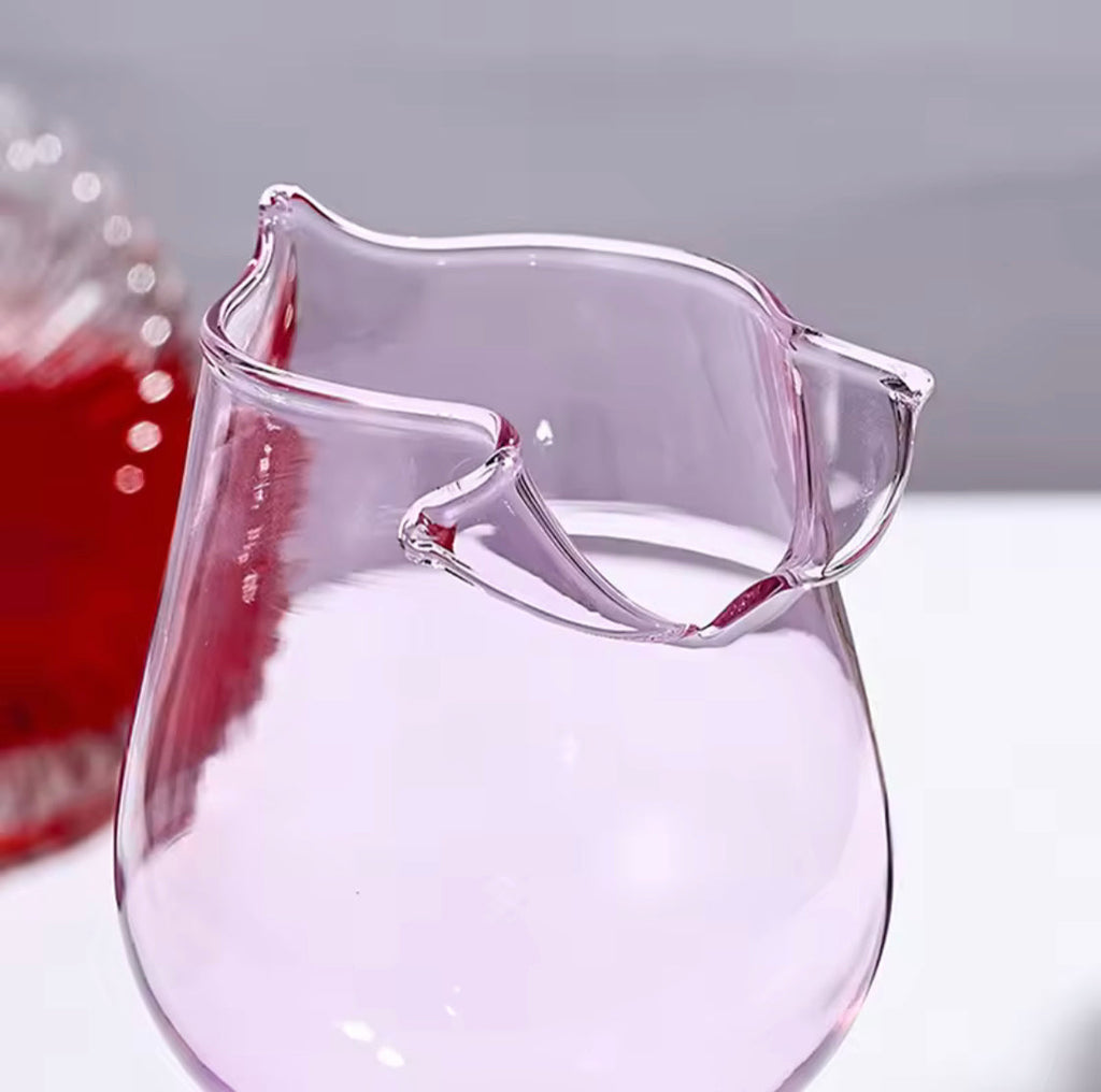 Rose Shaped Beverage Glass, Rose Flower Shape Juice Cup, Creative Beverage Transparent Glass
