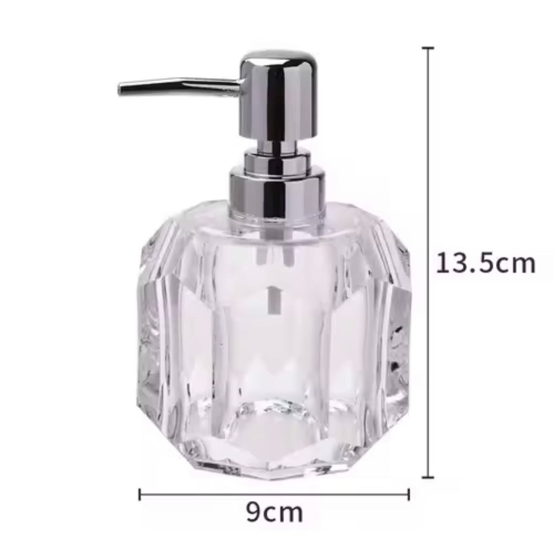 Acrylic Bathroom Set, Crystal Glass Soap Dispenser.