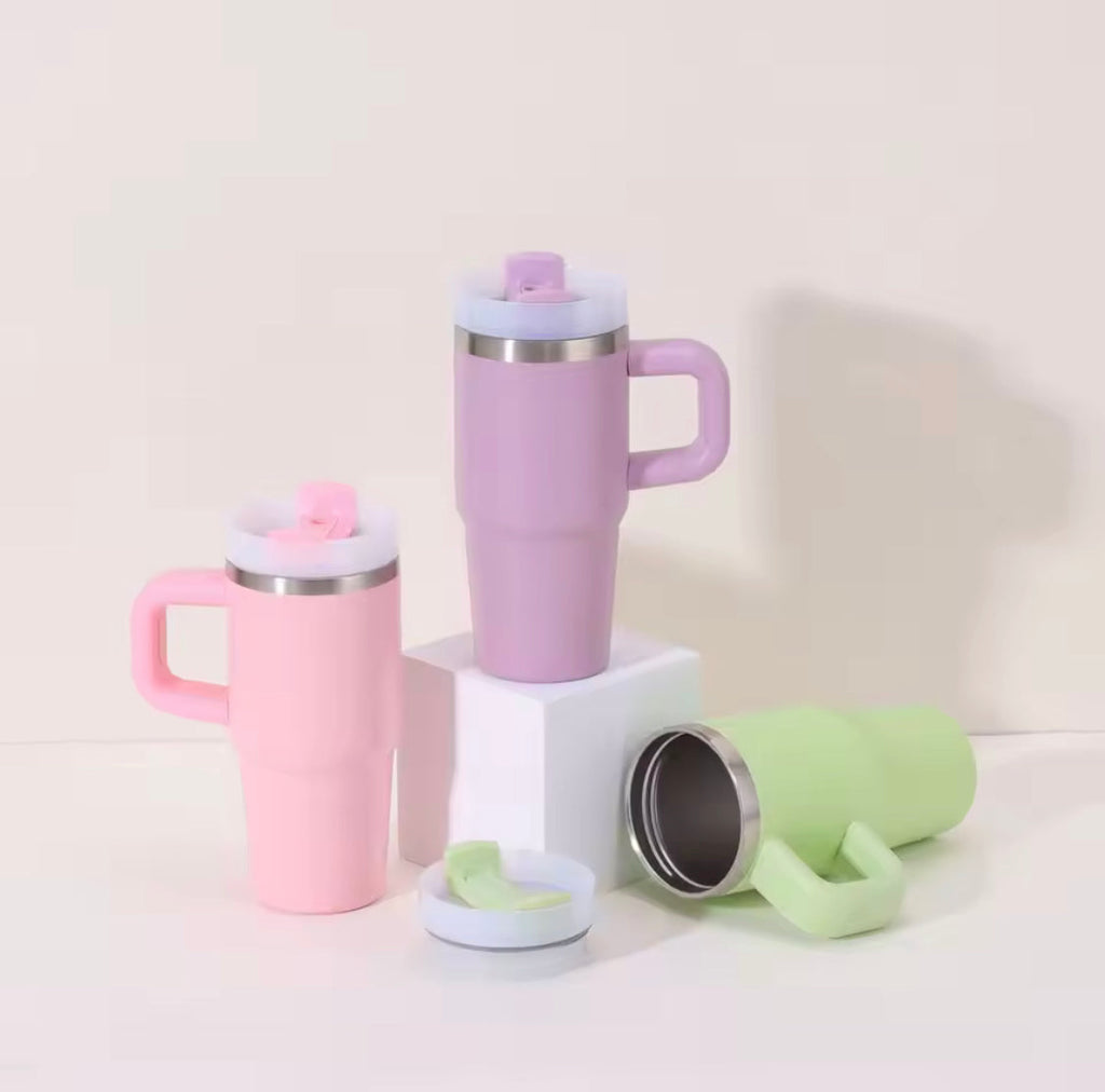 Cute Trendy Mini Tumbler With Handle, Stainless Steel Mini Quencher, Insulated Car Mug With Handle, Mini Portable Thermal Cup