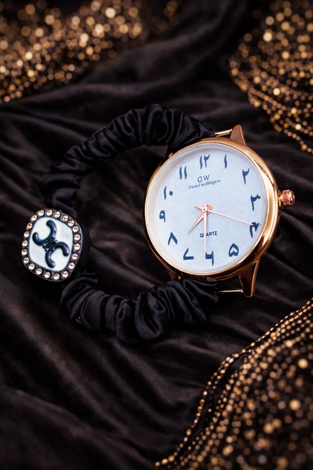 Ladies Bunch Style Scrunchies Watch with Arabic Dial.