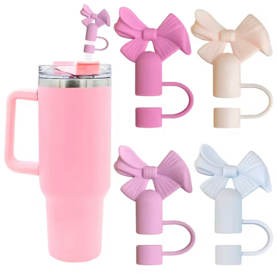 Set Of 3 Silicone Straw Topper, Dust Proof Tumbler Straw Cover, Reusable Straw Tips, Straw Cup Accessories