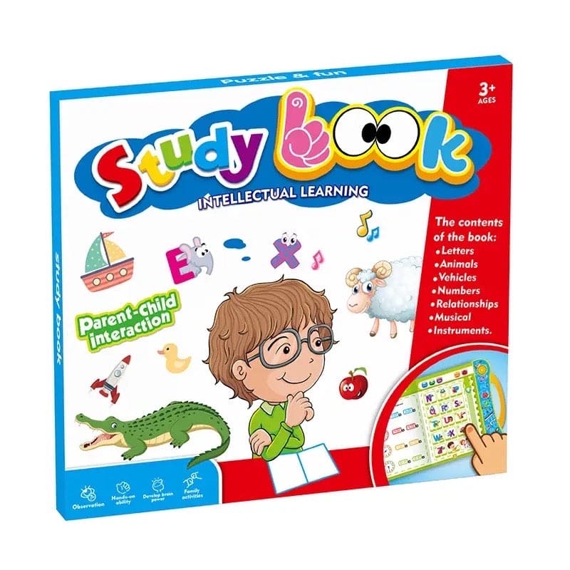 Kids Intelligence Book, English Learning Computer Machine, Kids Study Voice Electronic Book, Smart Baby Language E Book, Kids Intelligence Book Sound Book for Children, English Letters & Words Learning Book, Fun Educational Toys