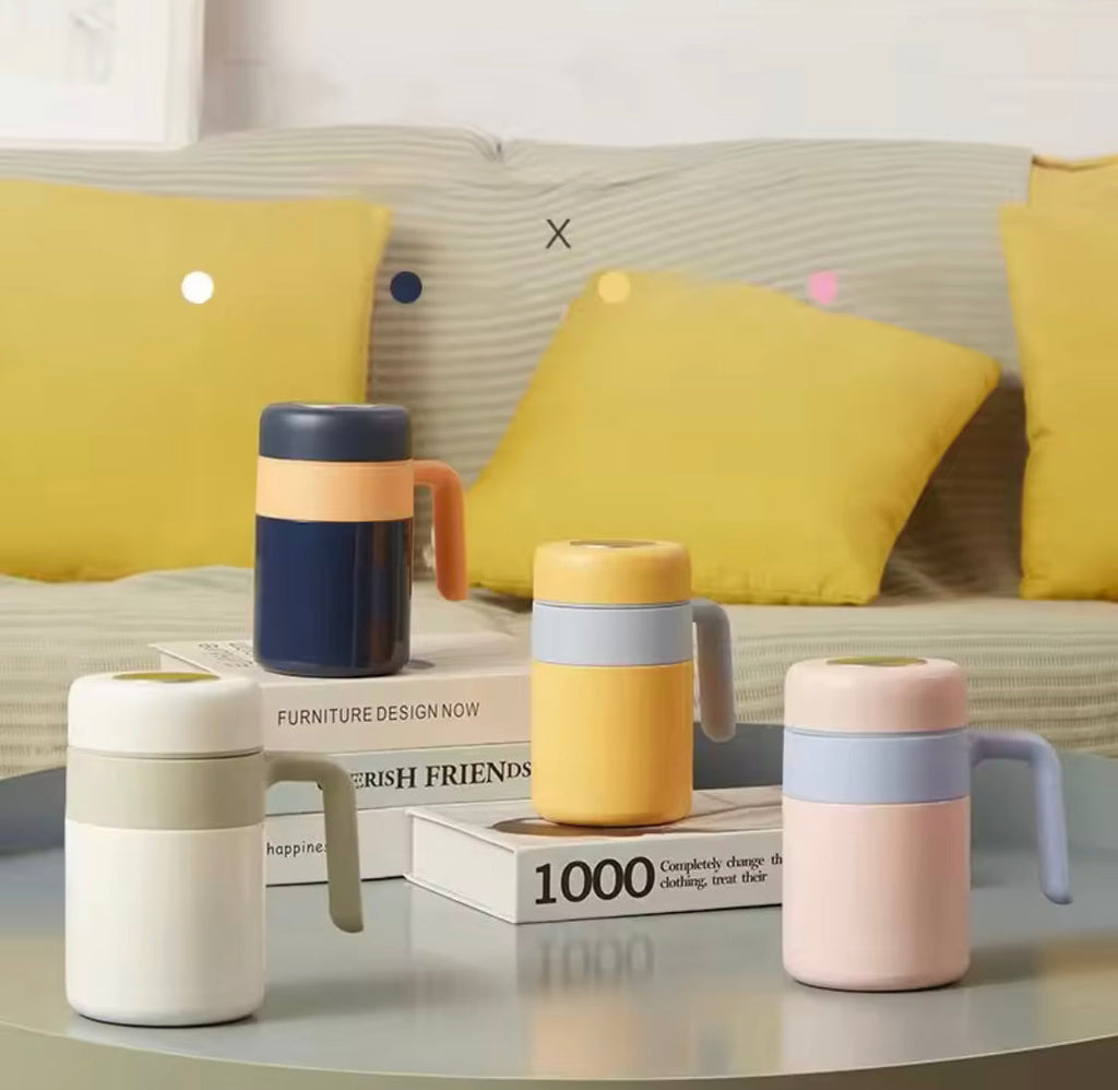 500ml Coffee Mug With Handle, Stainless Steel Drinking Cup With Handle, Double Wall Insulated Cup